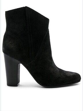 Vince Camuto | 'Creestal' Black Suede High Block Heel Ankle Boot, Size 8